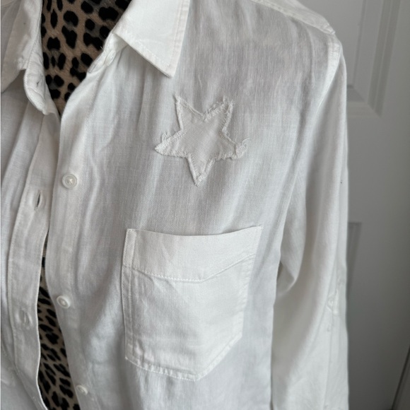 Rails Ingrid White Star Button Down Shirt Women's Medium - Picture 2 of 5
